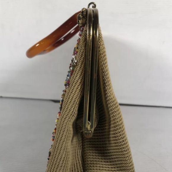 SOURE’ 1950s Beaded Handbag – Jeweled Rose Embellished Vintage Top Handle Purse - Picture 13 of 14